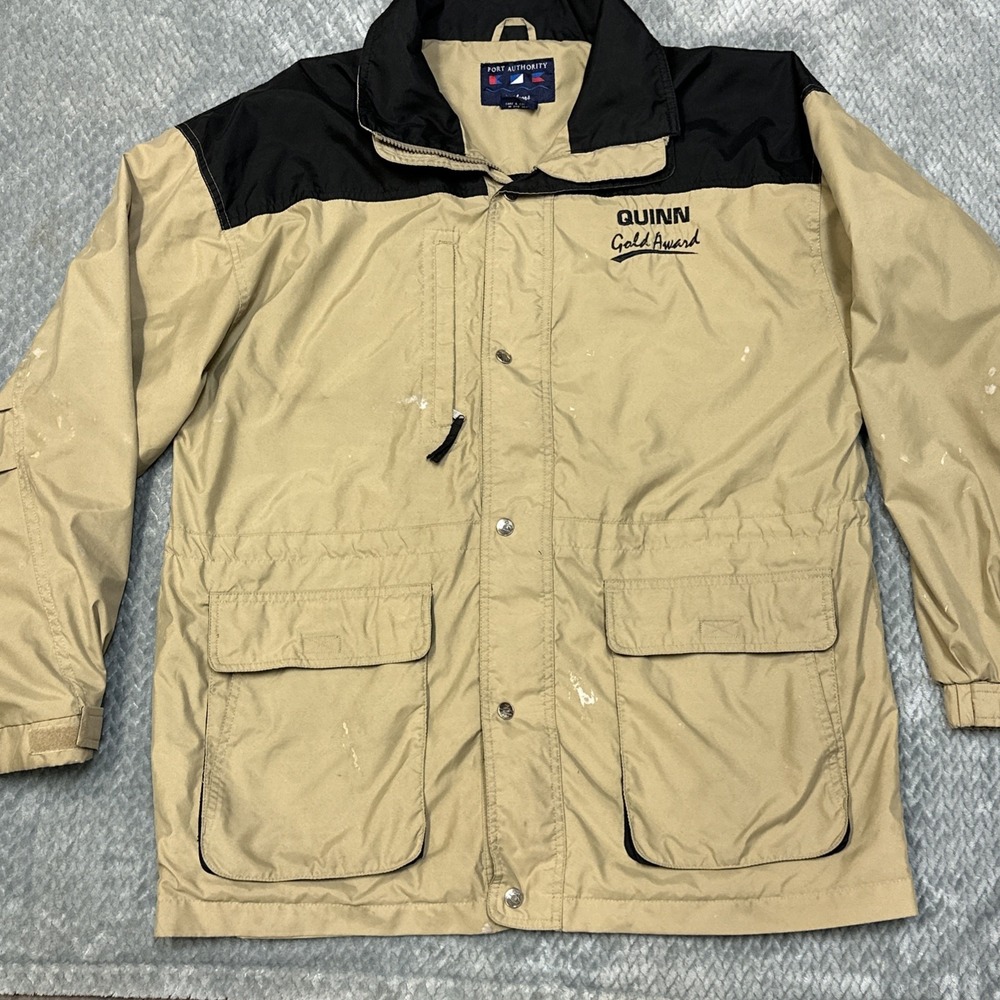 Port Authority Men's M Full Zip‎ Windbreaker Jacket Chore Pockets Quinn Workwear